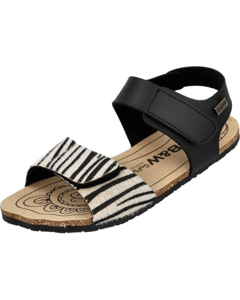 CONGUITOS SANDALIAS BREAKWALK GOFLEX BAREFOOT ESTAMPADO CEBRA NEGRO-CEBRA