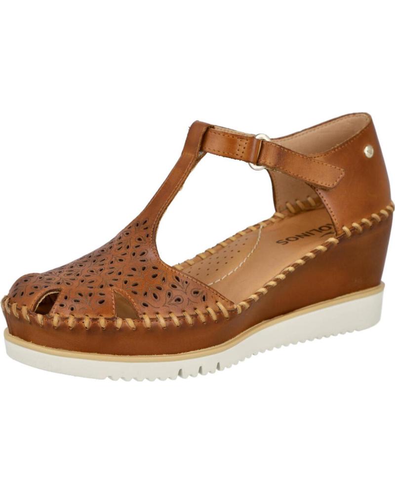 PIKOLINOS PIKOLINOS W3Z-1629 AGUADULCE SANDALIAS DE CUÑA CON CIERRE ADHERENTE BRANDY