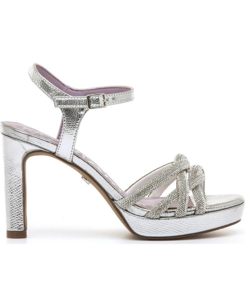 MARIA MARE SANDALIAS DE TACÓN CON TIRAS ENTRELAZADAS Y PLATAFORMA, MODELO 68687 PLATA