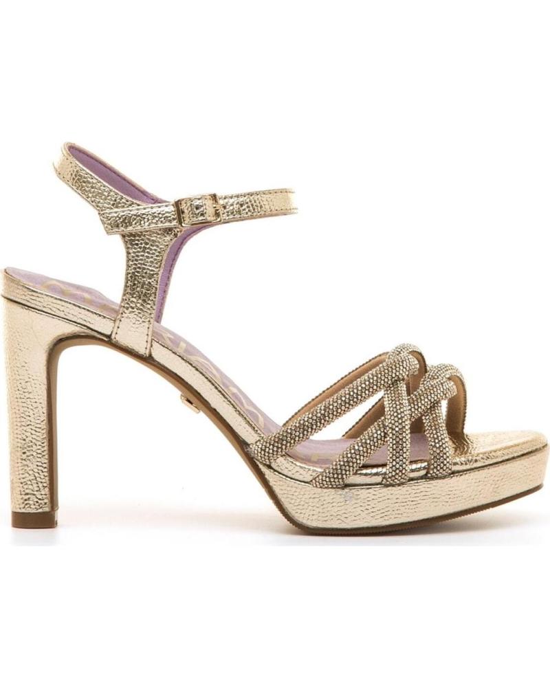 MARIA MARE SANDALIAS DE TACÓN CON TIRAS ENTRELAZADAS Y PLATAFORMA MODELO 68687 CHAMPAGNE