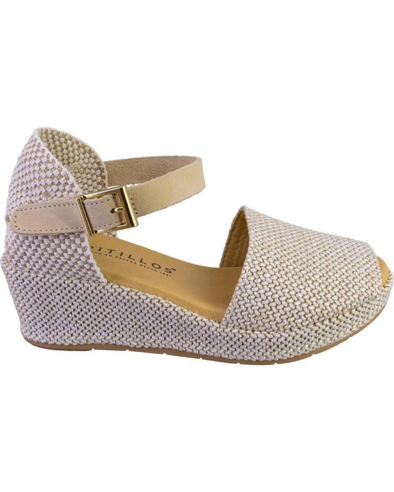 PITILLOS SANDALIAS 11260 CON CUÑA Y CIERRE DE HEBILLA BEIGE