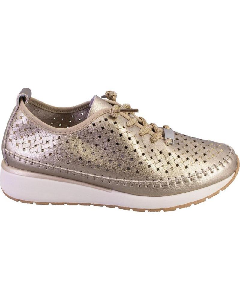 TREINTAS ZAPATILLAS L4553 PIEL CALADO BRONCE BRONCE