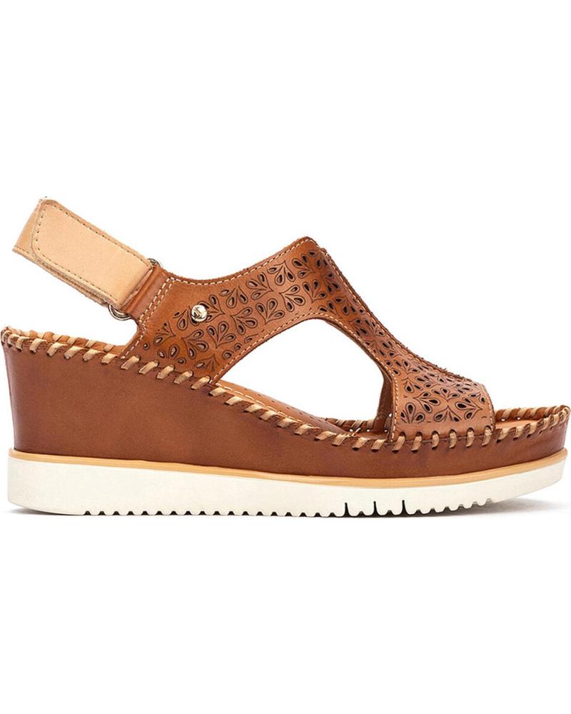 PIKOLINOS SANDALIAS CON CUÑA Y CALADO W3Z-1623C1 AGUADULCE BRANDY