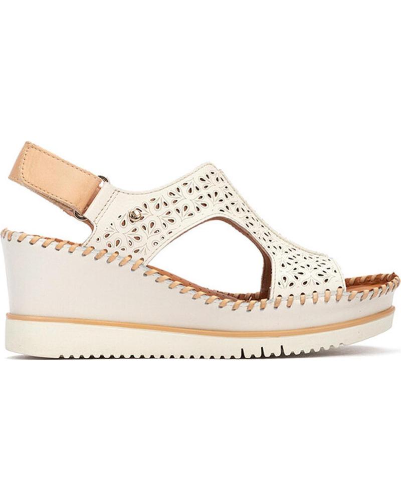 PIKOLINOS SANDALIAS DE CUÑA W3Z-1623 CON CALADOS BEIGE