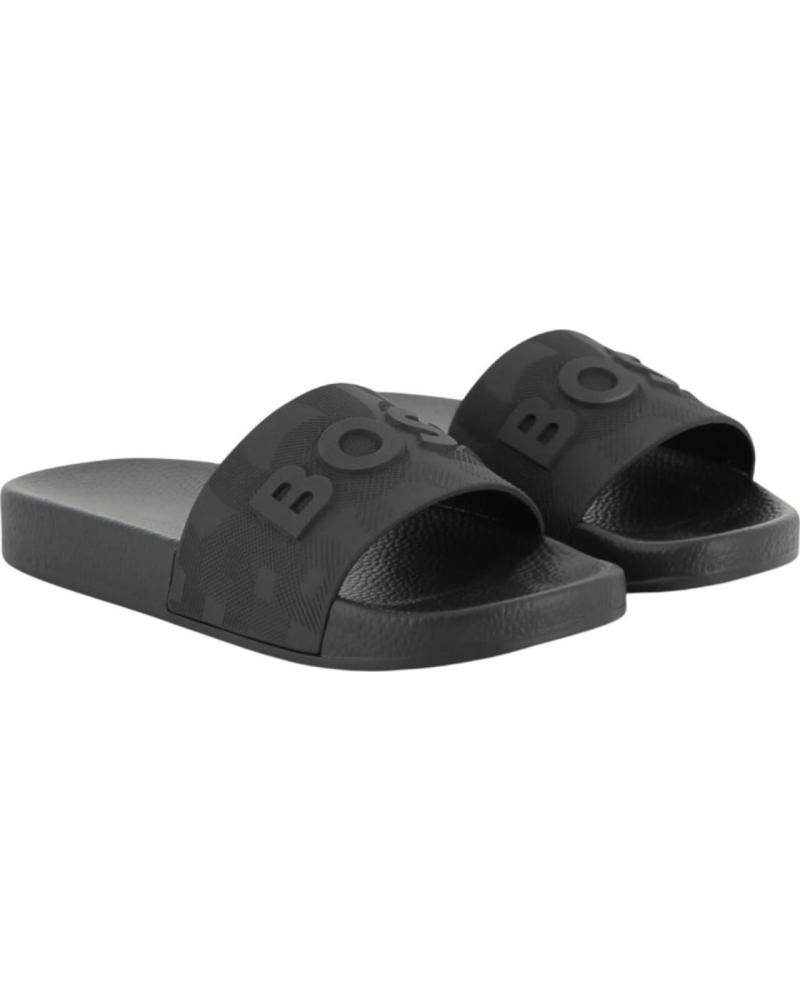 BOSS BOSS CHANCLAS CON LOGO EN RELIEVE NEGRO