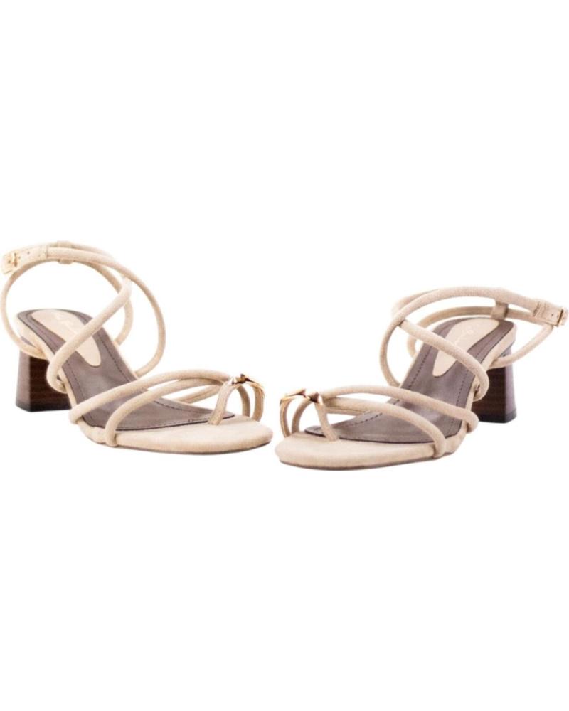 KESLEM SANDALIA DAILY KESLEM CON TIRAS CRUZADAS Y TACÓN BLOQUE TAUPE