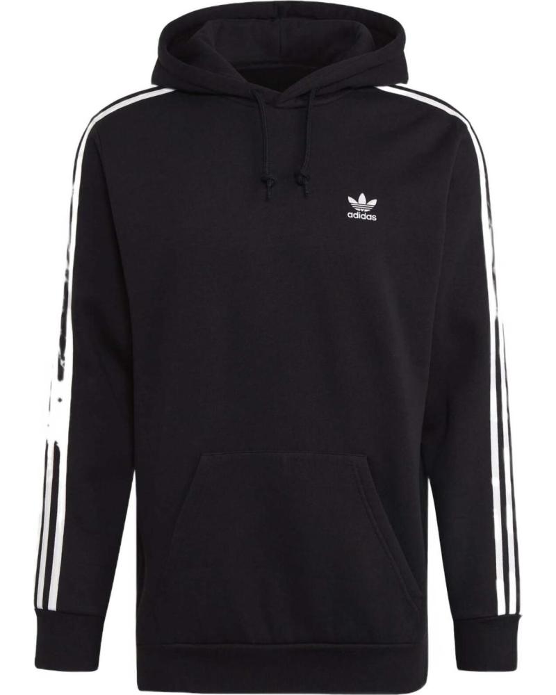 ADIDAS SUDADERA CON CAPUCHA Y BANDAS LATERALES NEGRO
