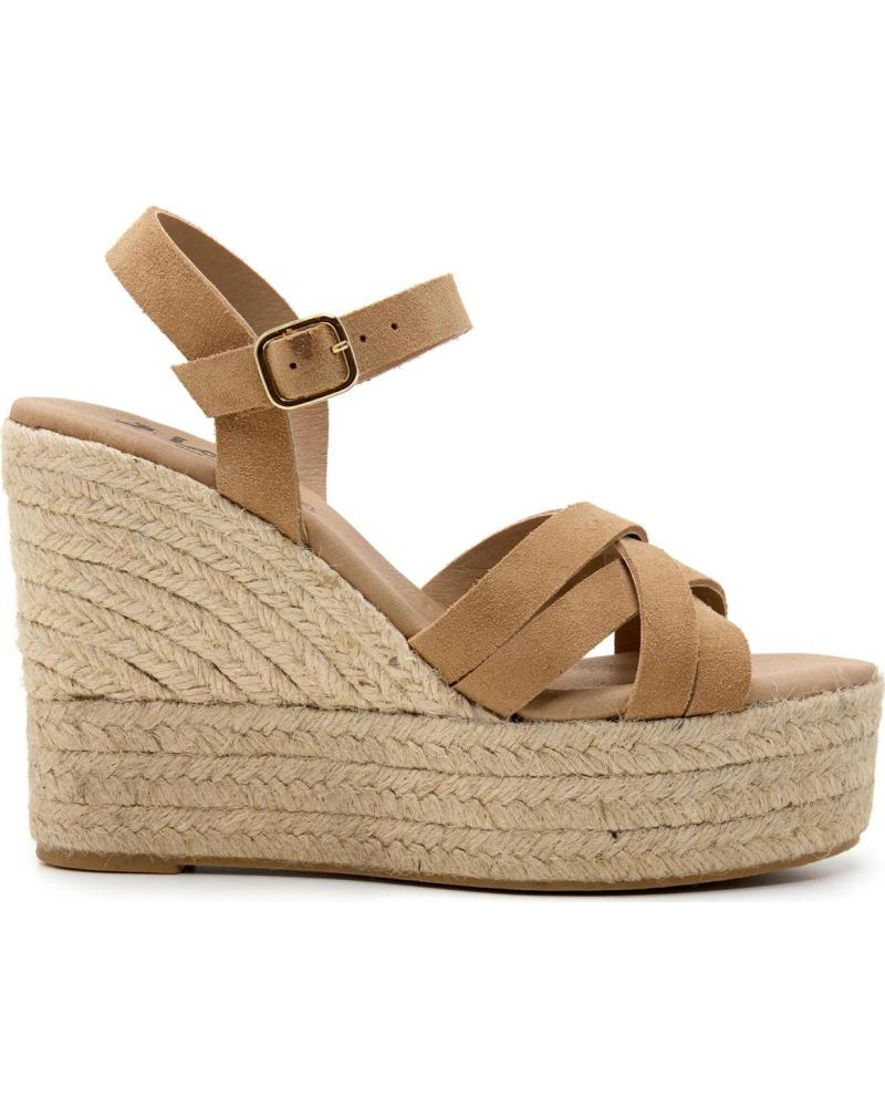 LOIS JEANS SANDALIAS DE CUÑA CON TIRAS CRUZADAS Y PLATAFORMA BEIGE