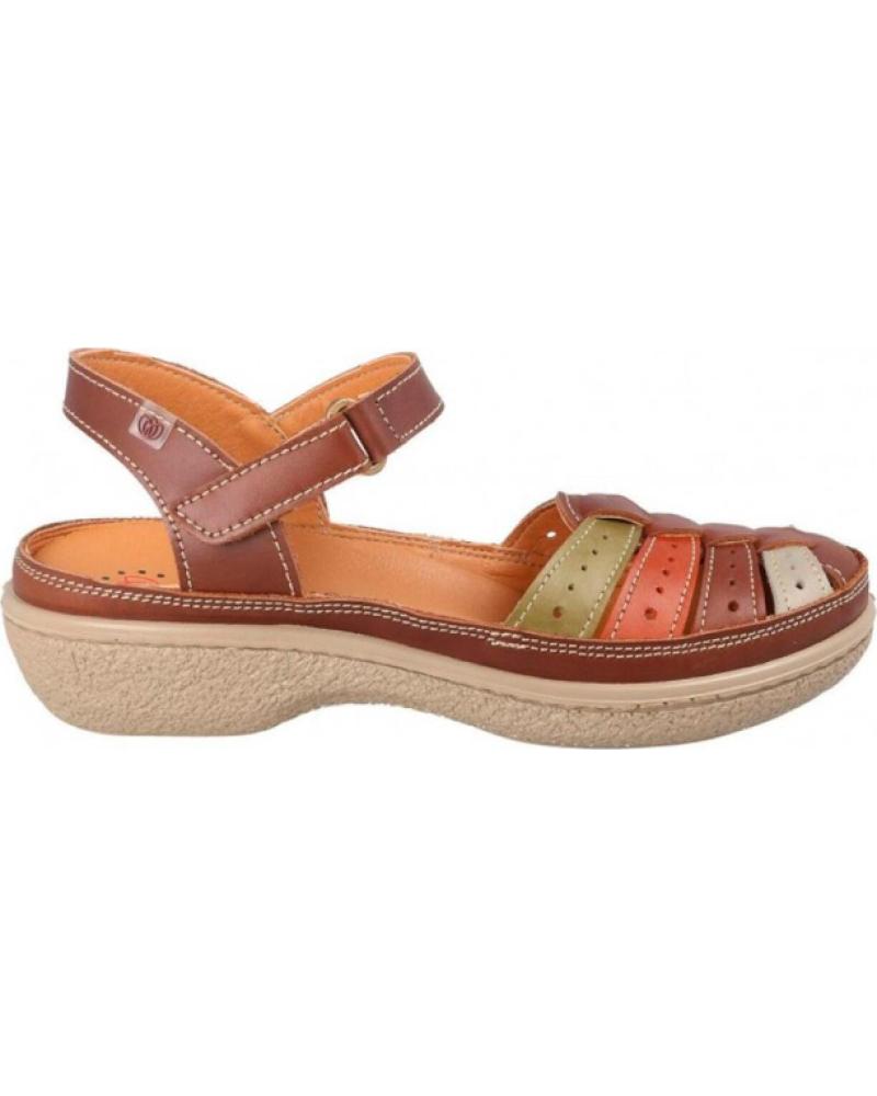 LAURA AZAÑA SANDALIAS PLANAS LAURA AZAÑA 11985 EN PIEL MARRóN