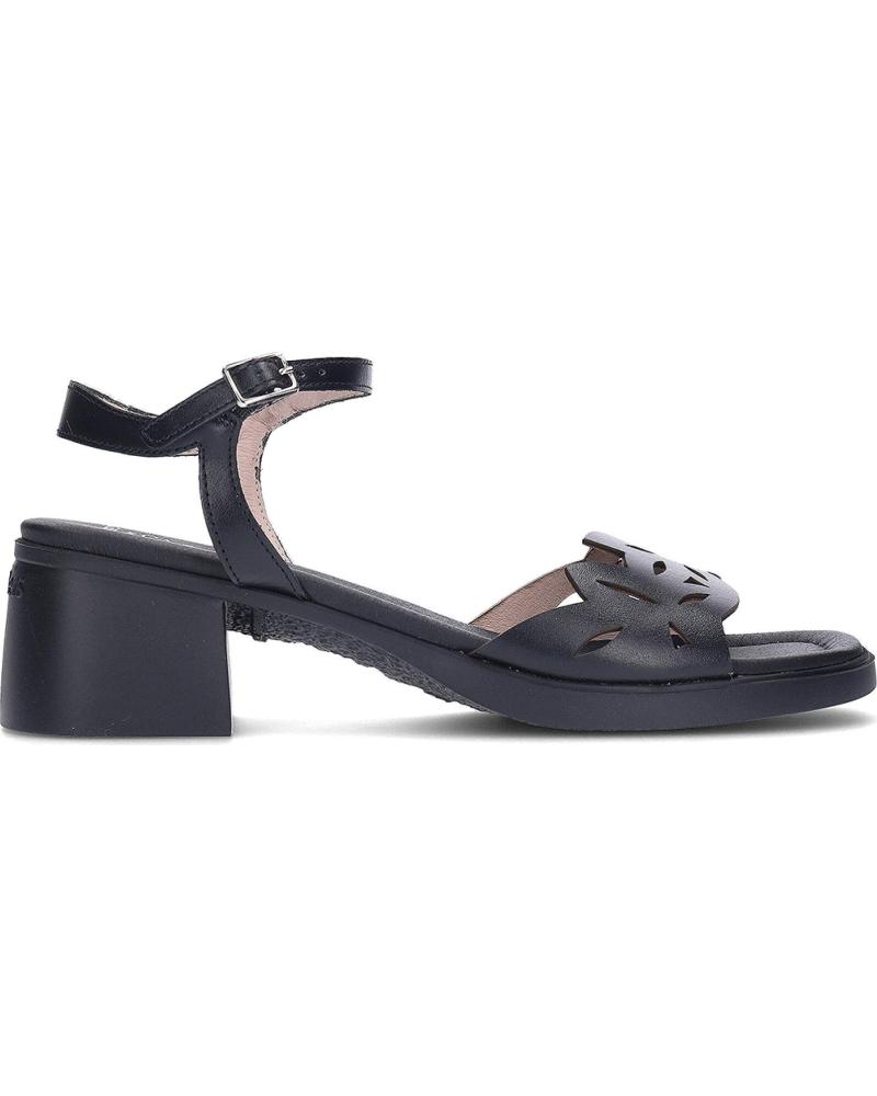 WONDERS SANDALIA WONDERS D-2301 MOAI CON TACÓN BLOQUE NEGRO