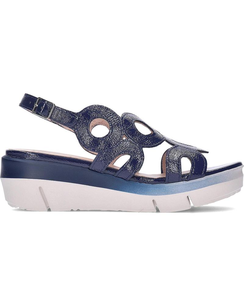 WONDERS SANDALIA D-8282 CON CUÑA Y DISEÑO CALADO AZUL