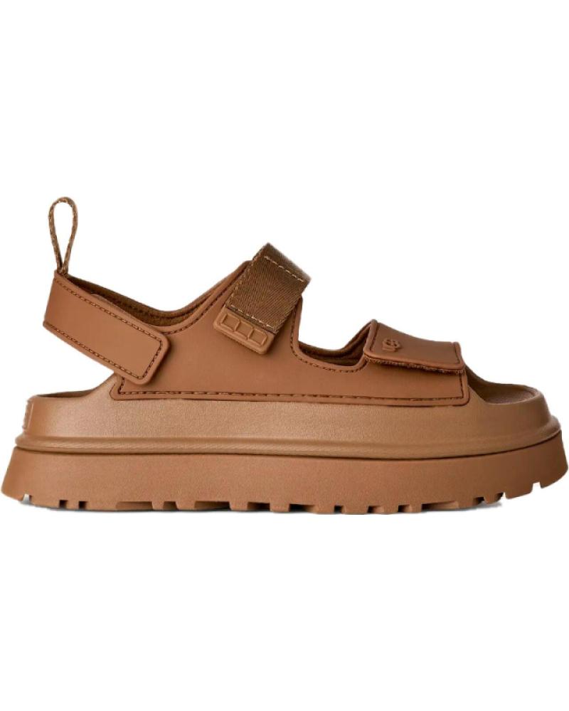 UGG SANDALIAS GOLDENGLOW DE CUERO CON PLATAFORMA MARRóN