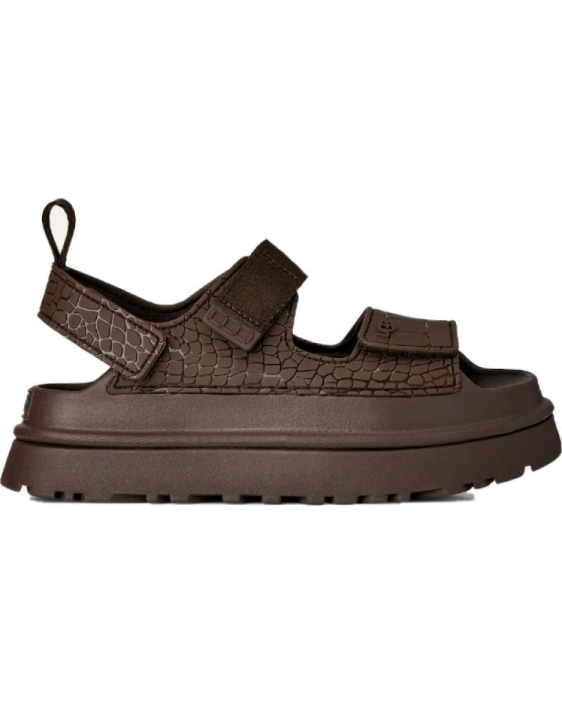 UGG SANDALIAS PLATAFORMA W GOLDENGLOW EMBOSSED MARRóN