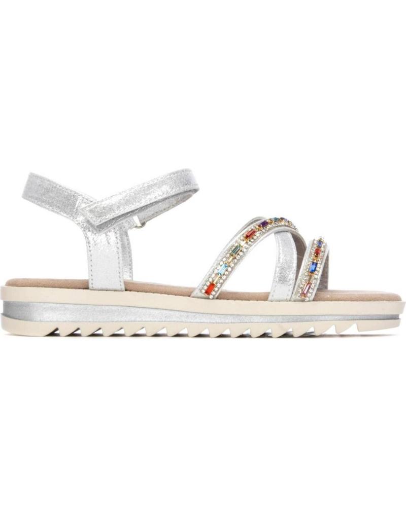 XTI SANDALIA PLATAFORMA CON TIRAS METÁLICAS Y CIERRE VELCRO PLATA