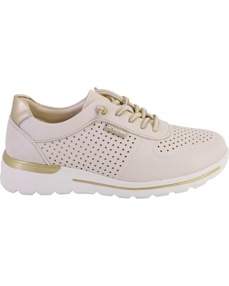 AMARPIES ZAPATILLAS CASUAL 30066 CON DETALLES PERFORADOS BEIGE