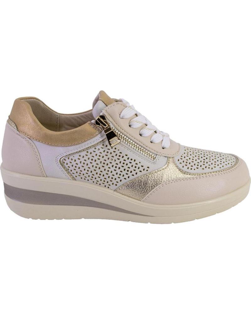 AMARPIES ZAPATILLAS CASUAL 30018 CON CREMALLERA Y DETALLE CALADO BEIGE