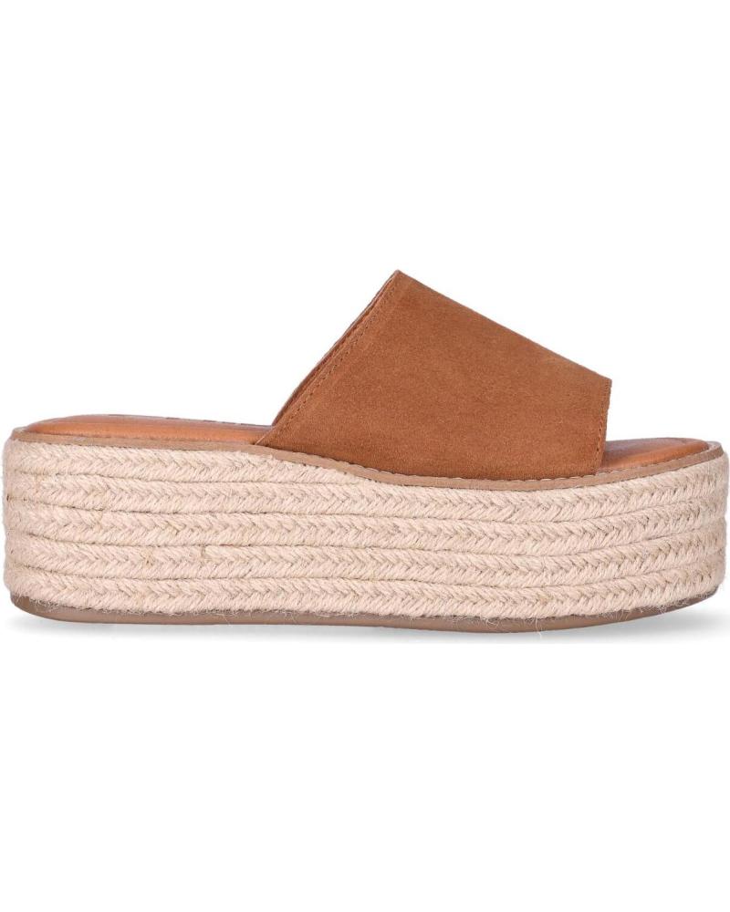 CHIKA10 SANDALIAS BONNA PLATAFORMA CON YUTE CUERO-TAN