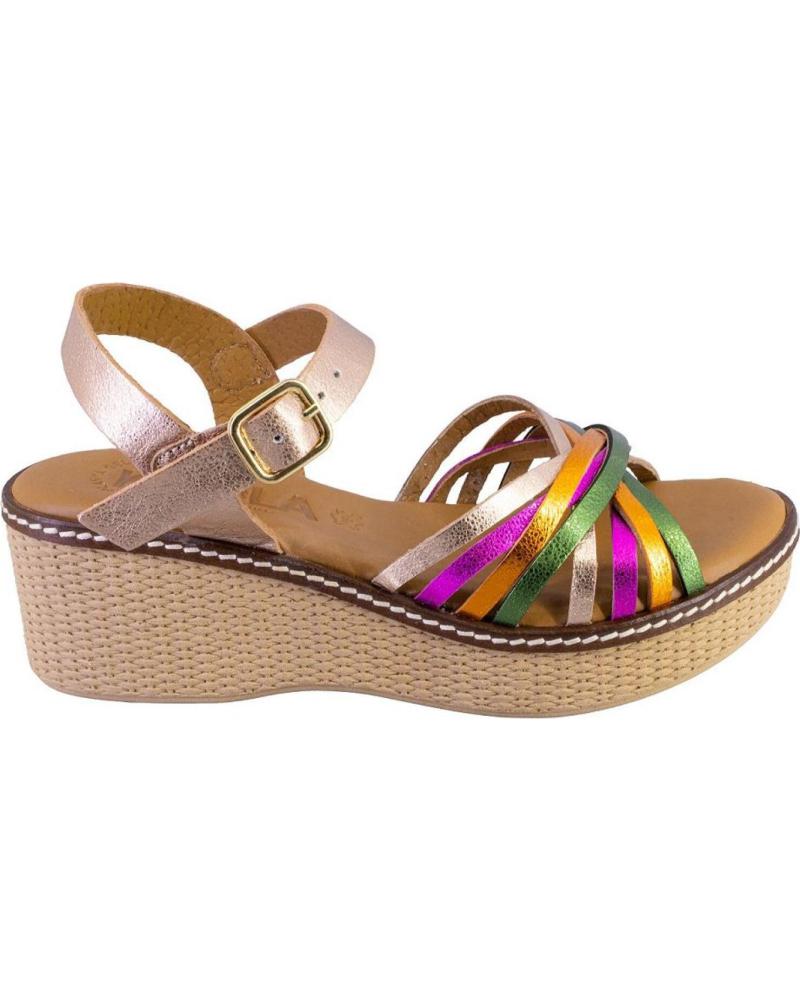 KAOLA SANDALIAS KAOLA 2655 CON PLATAFORMA Y TIRAS METALIZADAS MULTICOLOR