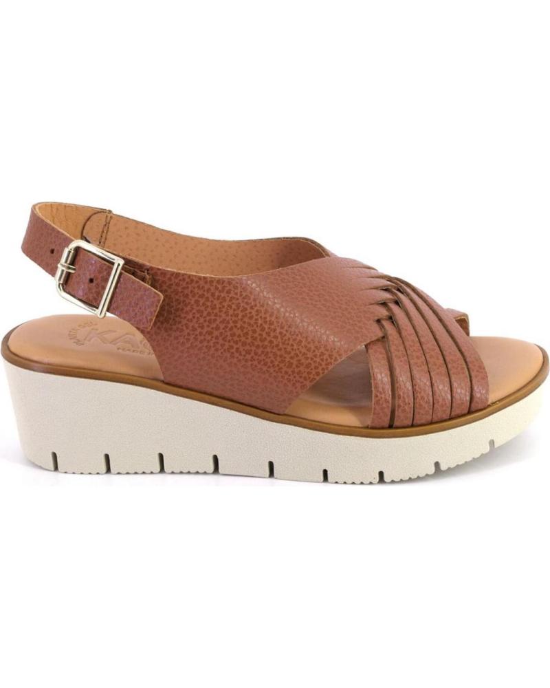 KAOLA SANDALIAS KAOLA 2451BOMBI CON PLATAFORMA Y TIRAS CRUZADAS CUERO