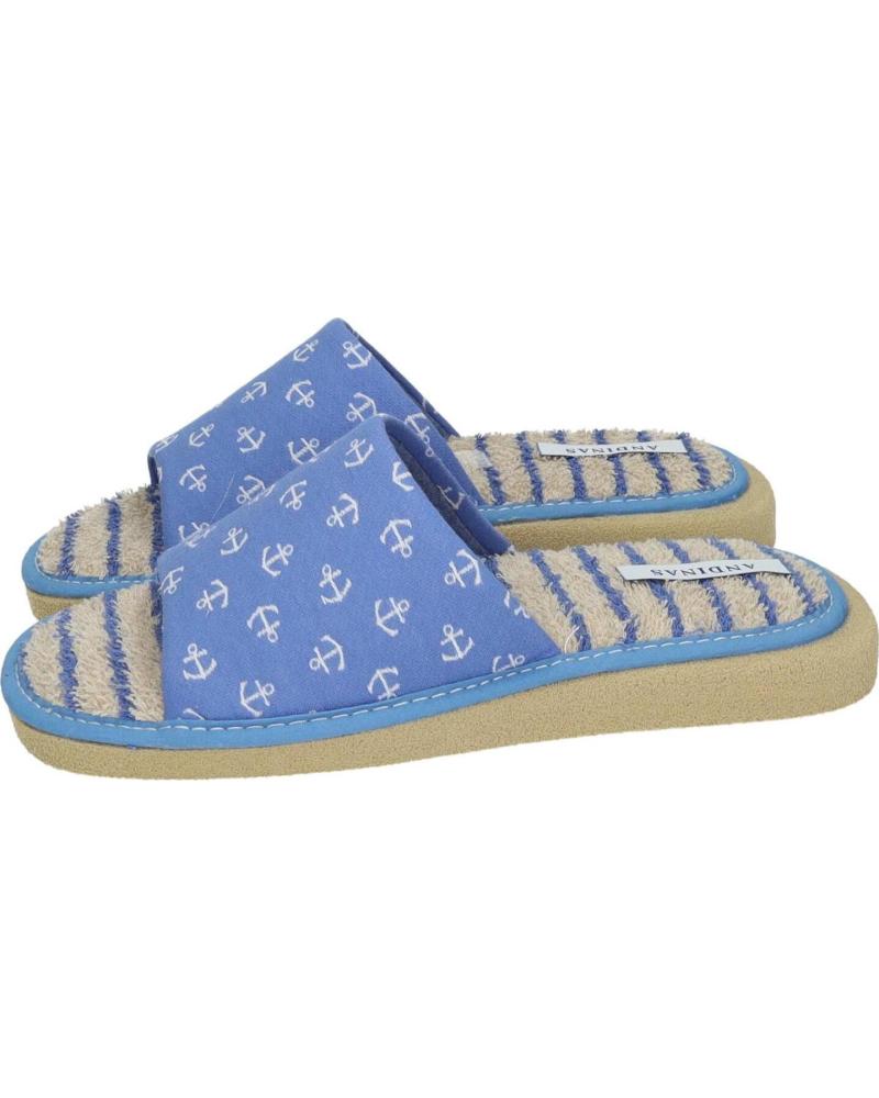 ANDINAS ZAPATILLAS DE CASA ABIERTAS CON ESTAMPADO DE ANCLAS AZUL