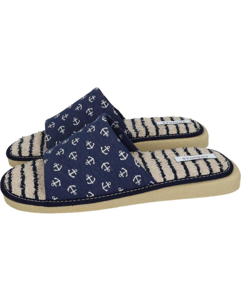 ANDINAS ZAPATILLAS DE ESTAR POR CASA ANDINAS 551 CON ESTAMPADO NÁUTICO MARINO