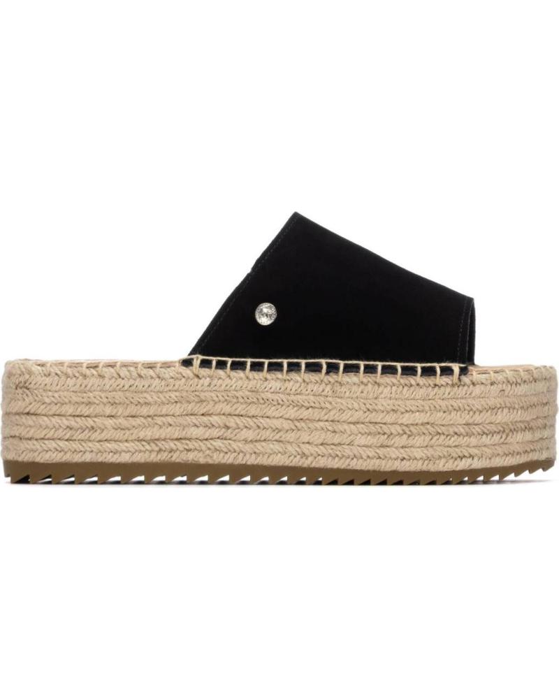 XTI SANDALIAS TIPO PALA CON PLATAFORMA DE YUTE 145475 NEGRO