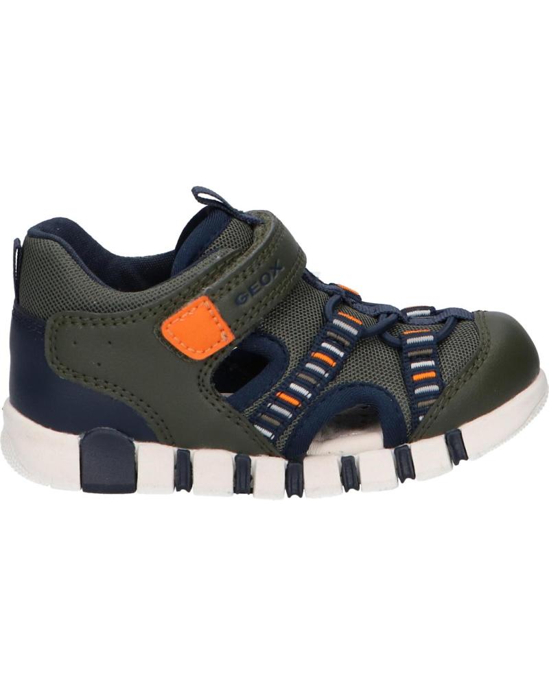 GEOX SANDALIAS IUPIDOO CON CIERRE DE VELCRO C3231 DK GREEN-ORANGE