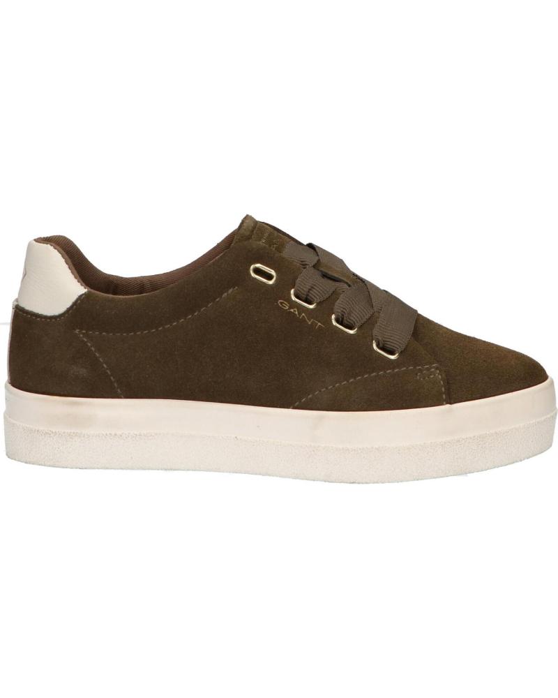 GANT ZAPATILLAS AURORA GANT DE ANTE CON PLATAFORMA DARK OLIVE