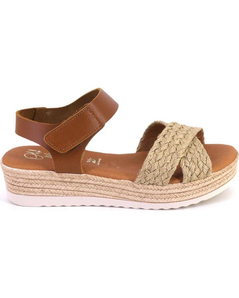 OH MY SANDALS SANDALIAS 6014-2458 CON PLATAFORMA Y TIRAS TRENZADAS CUERO