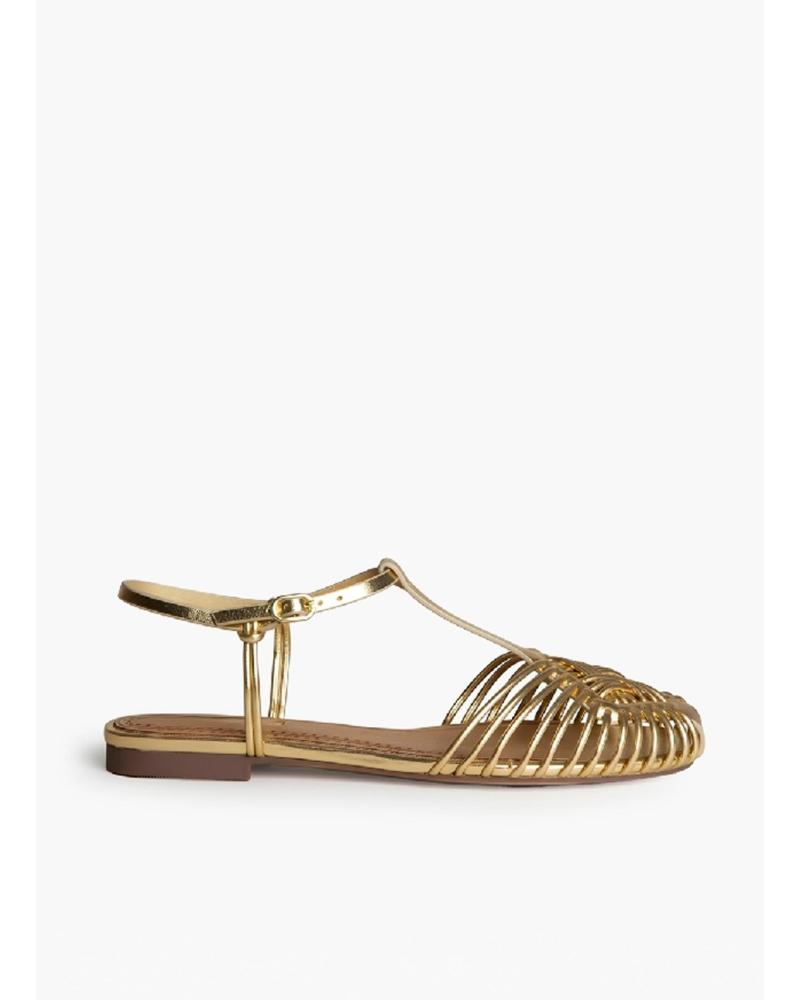 KESLEM SANDALIA KESLEM M6396 TIPO HUARACHE METALIZADA ORO