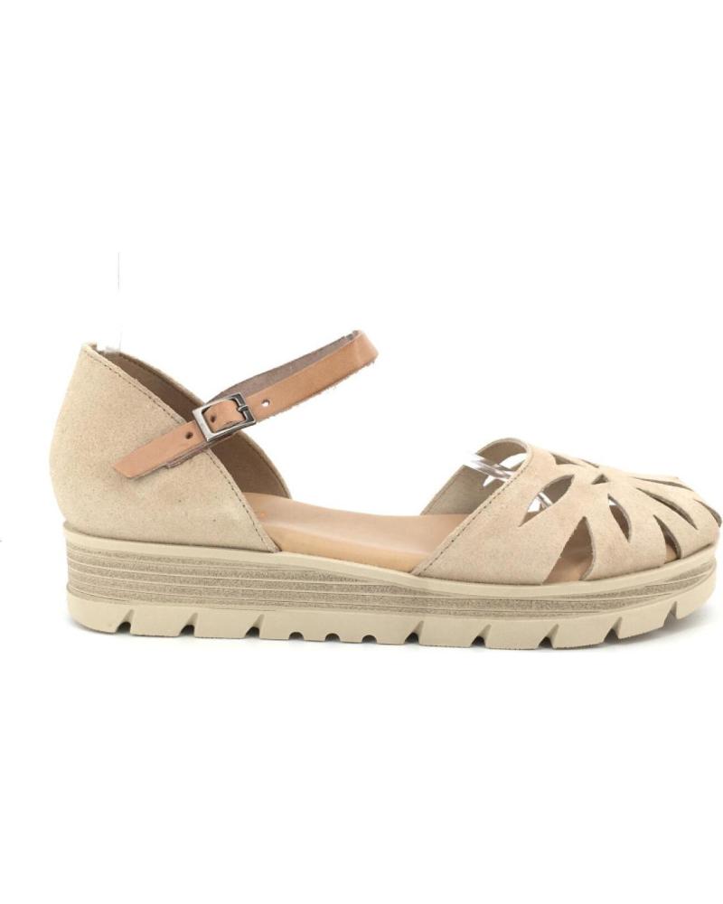 PORRONET SANDALIA PORRONET CON PLATAFORMA Y DETALLE CALADO BEIGE