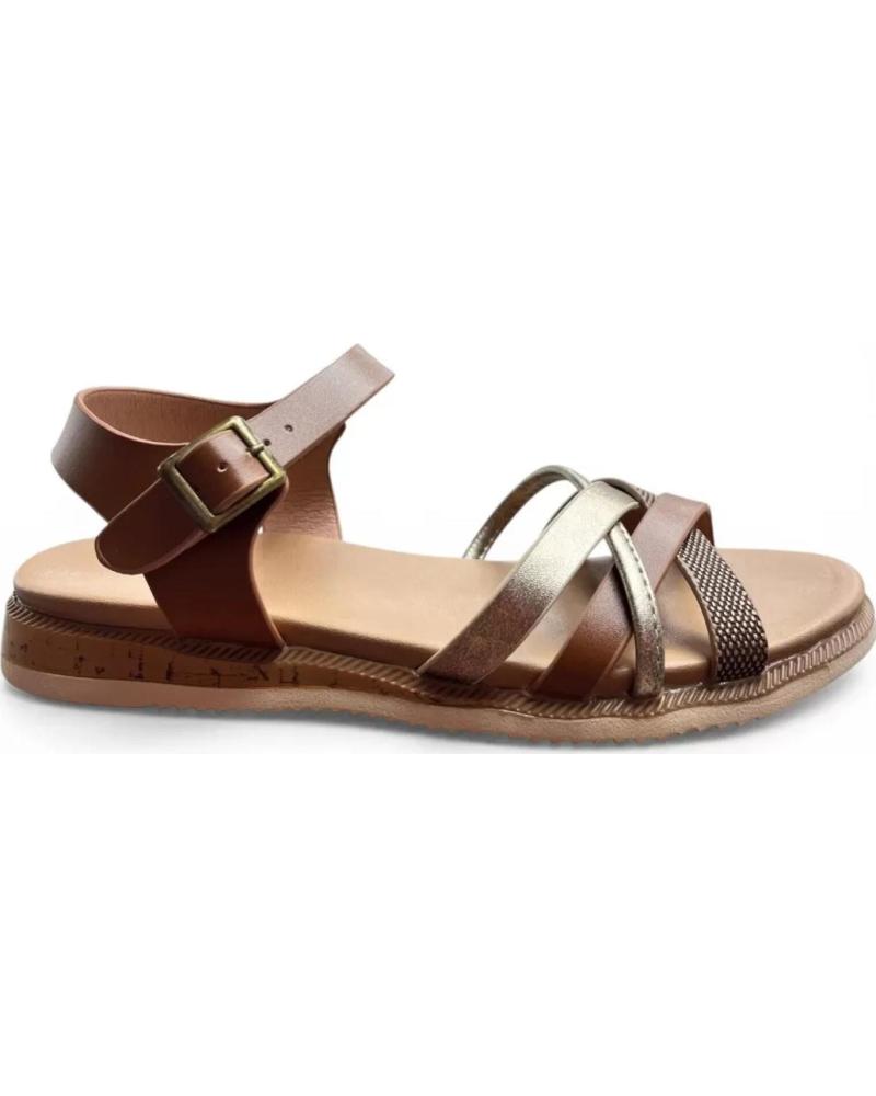 TIMBOS SANDALIA PLANA 132629 CON TIRAS CRUZADAS MARRóN