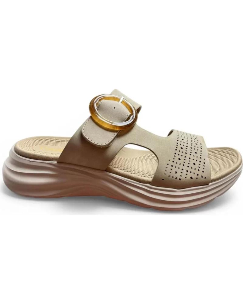 TIMBOS ZUECO BIO CONFORT CON HEBILLA DECORATIVA BEIGE