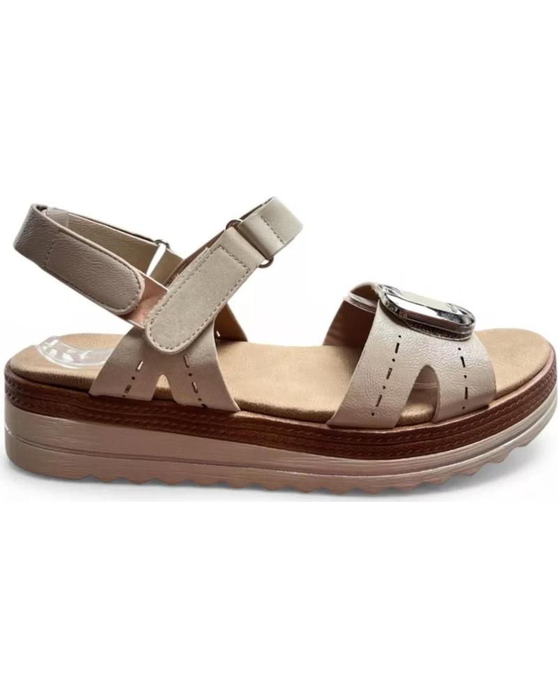 TIMBOS SANDALIA PLATAFORMA CON HEBILLA AJUSTABLE 132621 BEIGE
