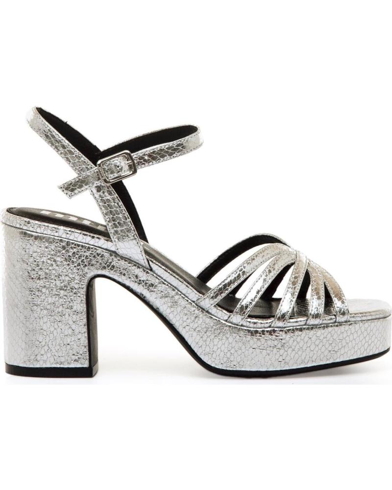 MTNG SANDALIA DE TACÓN CON PLATAFORMA Y TIRAS CRUZADAS MTNG 56646 METáLICO