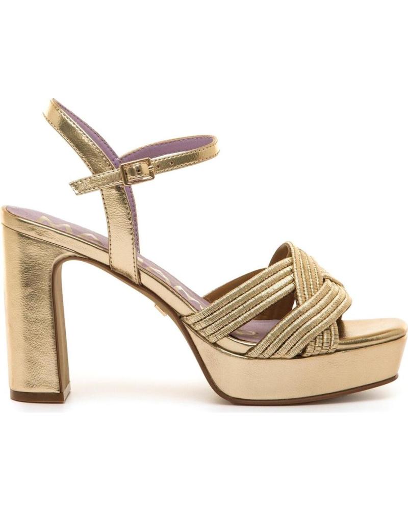 MARIA MARE SANDALIA DE TACÓN CON PLATAFORMA Y TIRAS TRENZADAS GOLD