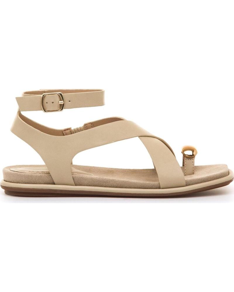 MARIA MARE SANDALIA DE DEDO CON TIRAS CRUZADAS Y HEBILLA BEIGE