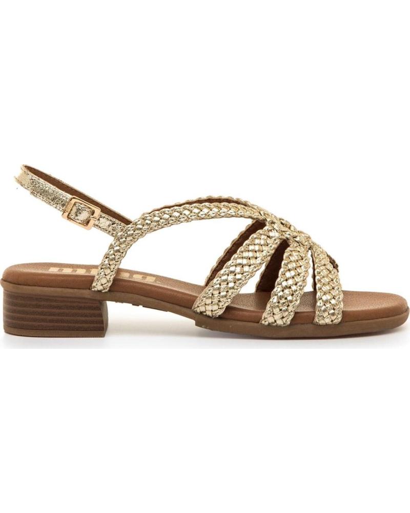 MTNG SANDALIAS MTNG 55786 TRENZADAS DE TACÓN BAJO ORO