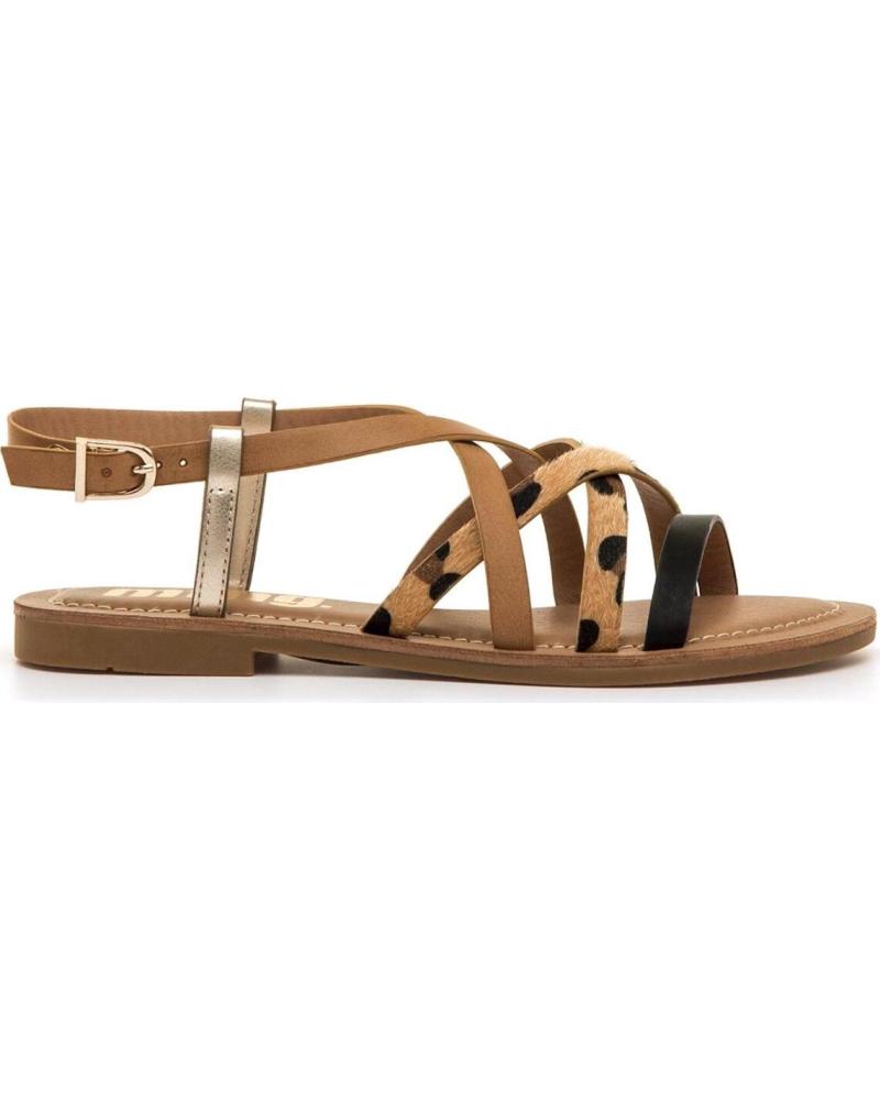 MTNG SANDALIA PLANA TIRAS COMBINADAS 55910 NEGRO