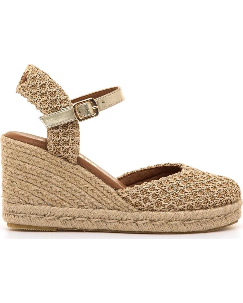 MTNG SANDALIA ALPARGATA CUÑA TRENZADA CON CIERRE DE HEBILLA GOLD