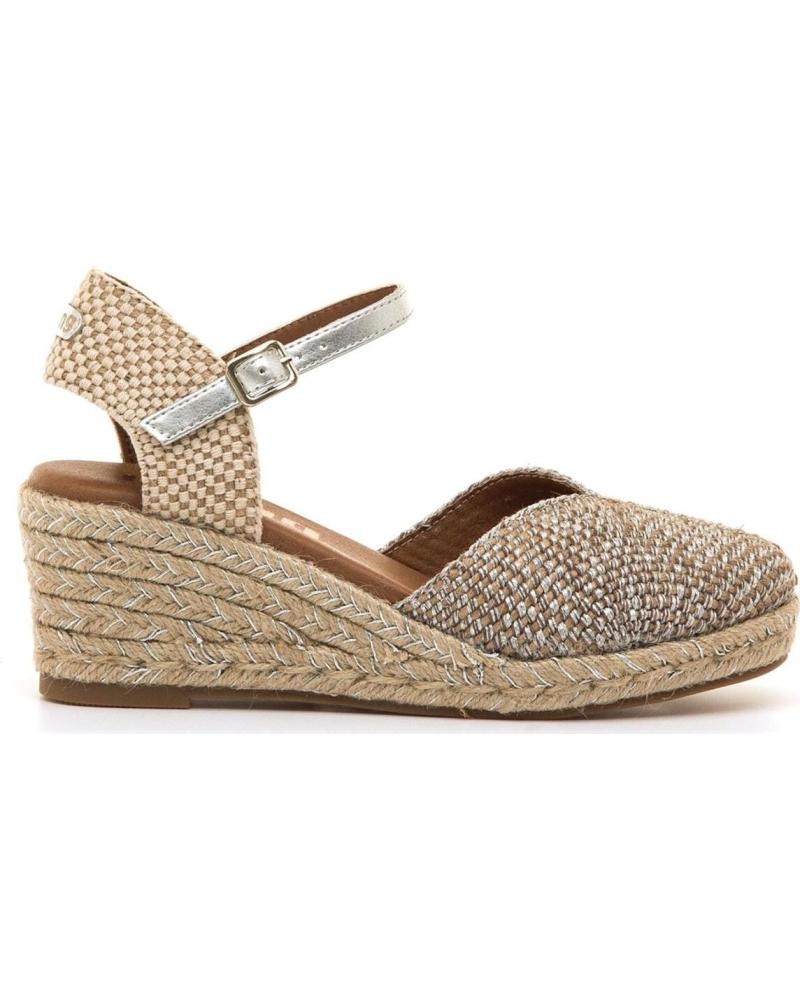 MTNG SANDALIA CUÑA ESPARTO CON TIRA AL TOBILLO 56601 METáLICO