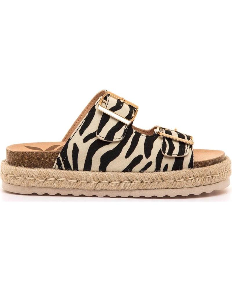 MTNG SANDALIAS PLATAFORMA ESTAMPADO ANIMAL CON HEBILLAS MTNG NEGRO