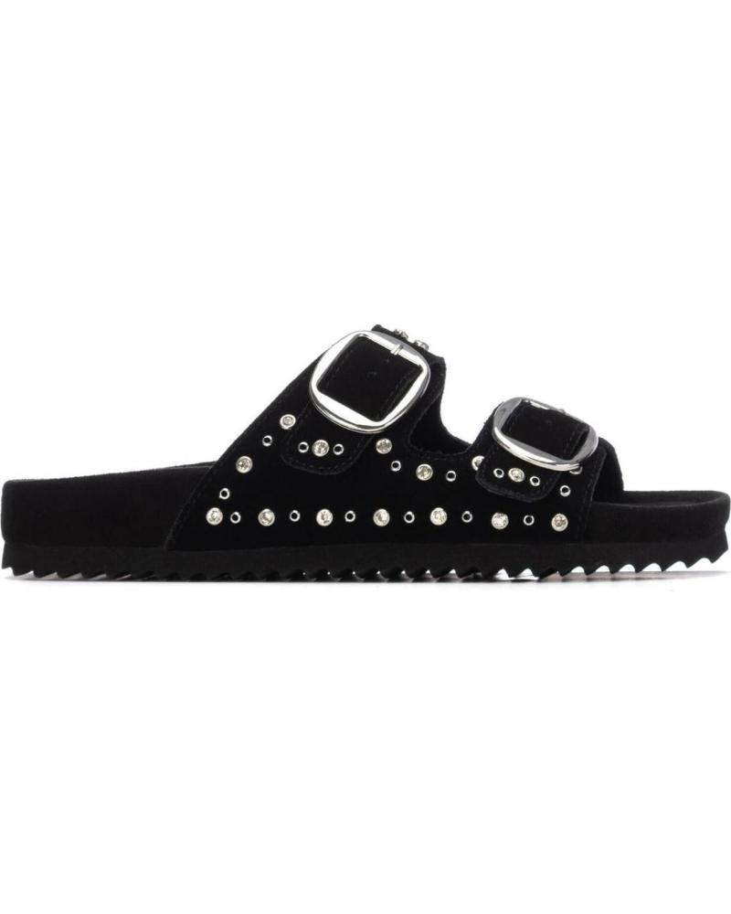 XTI SANDALIAS PLANAS CON HEBILLAS Y TACHUELAS 145066 NEGRO