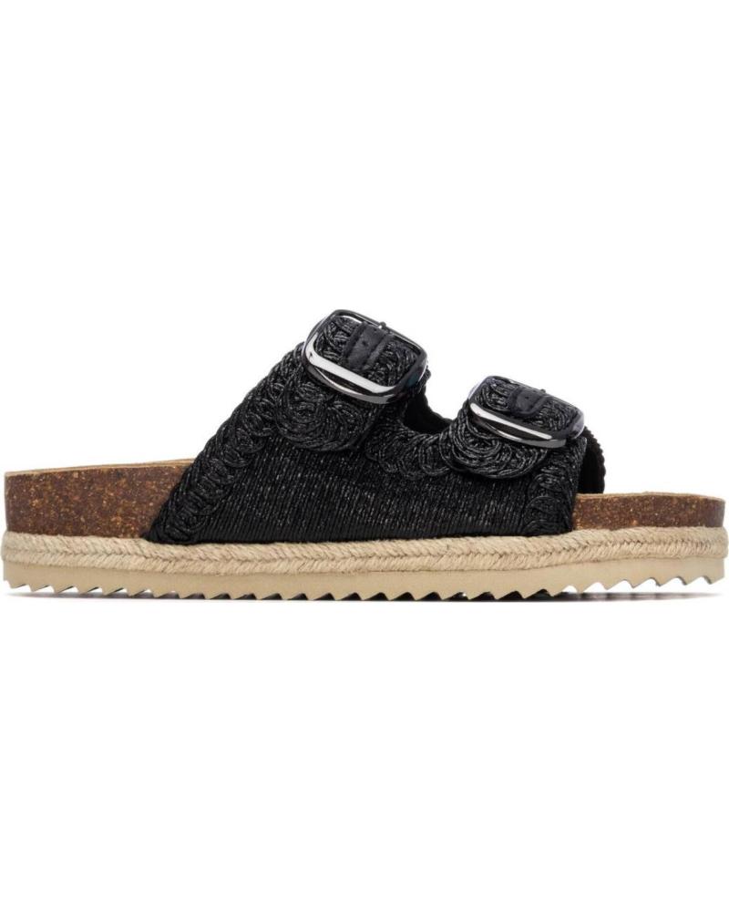 XTI SANDALIA XTI 145072 CON DOBLE HEBILLA Y SUELA EFECTO ESPARTO NEGRO