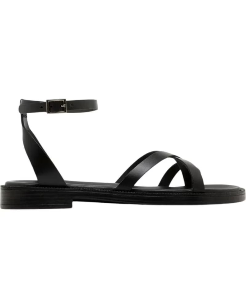SANDALIAS PLANAS PORRONET 32300 CON CIERRE DE HEBILLA NEGRO