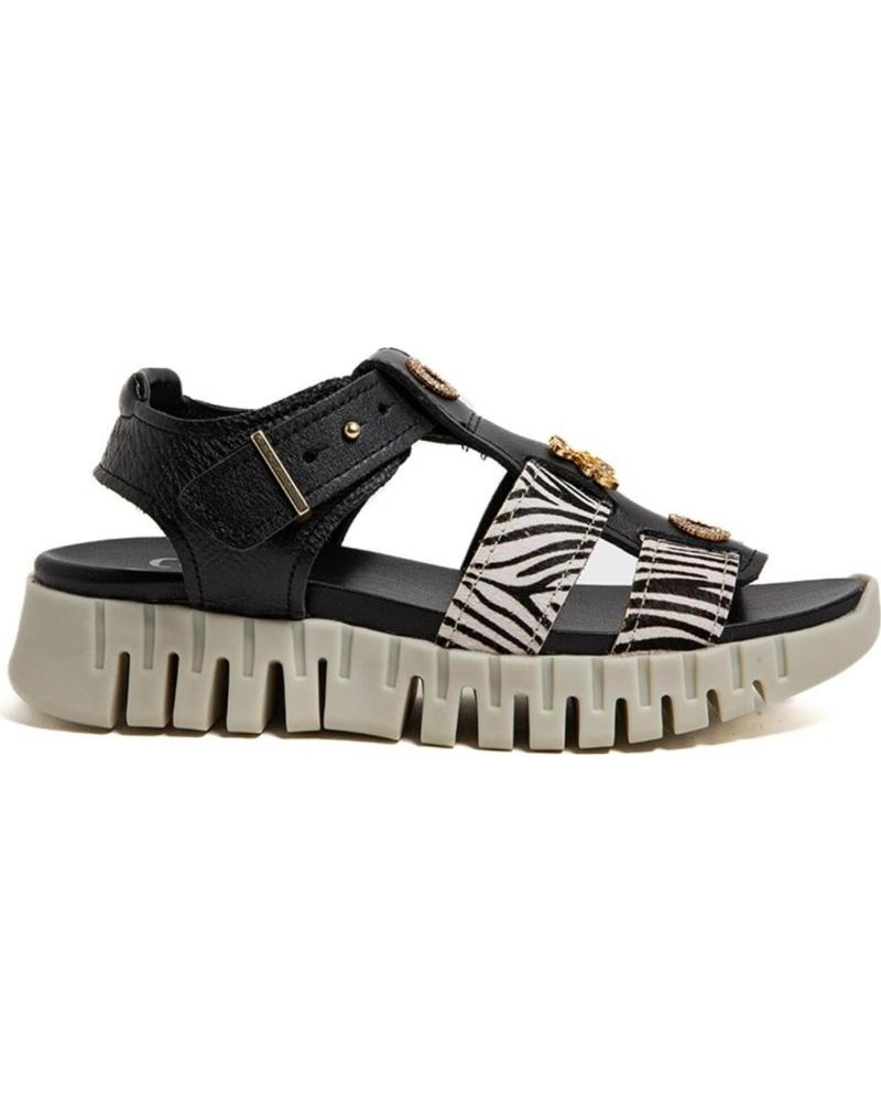 CETTI SANDALIA URBANA CETTI 1416 ESTAMPADO ANIMAL PRINT NEGRO