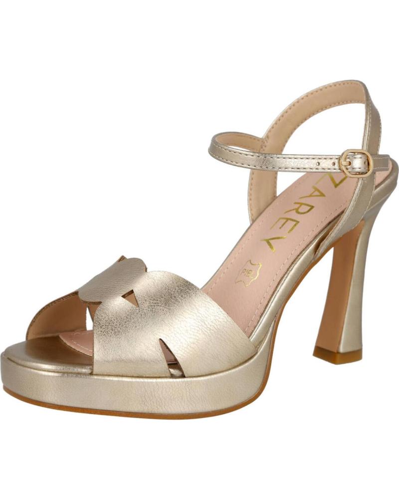 AZAREY SANDALIA DE TACÓN ALTO CON PLATAFORMA METALIZADA ORO