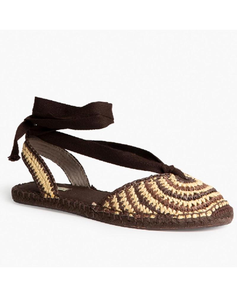 CORINA SANDALIA PLANA M6362 CON SUELA DE YUTE Y CIERRE DE CORDONES CAFE