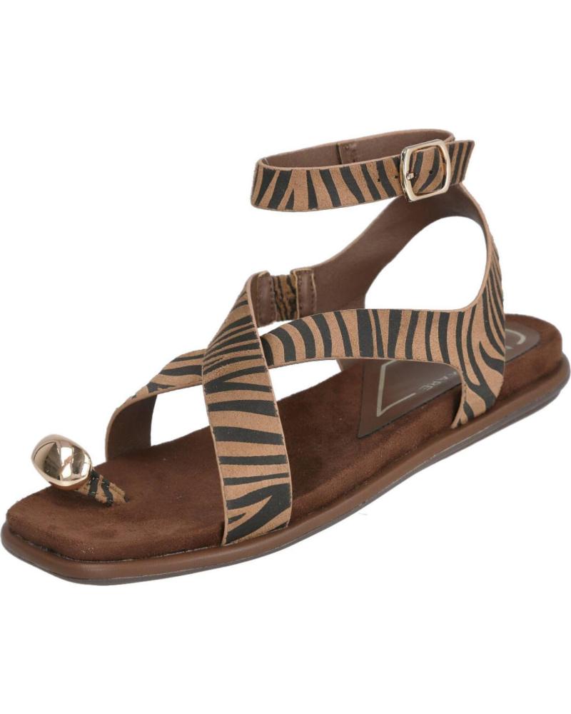MARIA MARE SANDALIAS PLANAS CON ANILLO Y ESTAMPADO ANIMAL CEBRA
