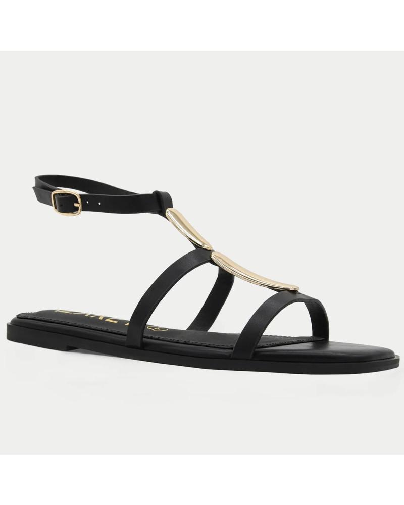AZAREY SANDALIAS PLANAS AZAREY 562L626 CON ADORNOS DORADOS NEGRO